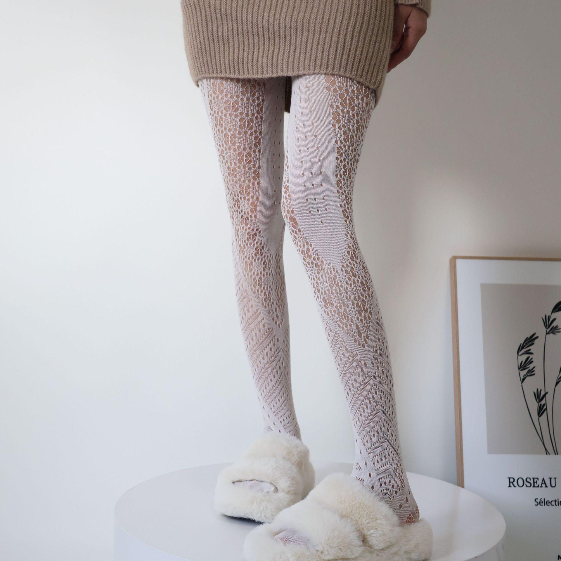 

Новые готические нерегулярные цветочные жаккардовые колготки Женские сексуальные сетчатые чулки Эластичные утягивающие с высокой талией Ажурные сетчатые колготки S