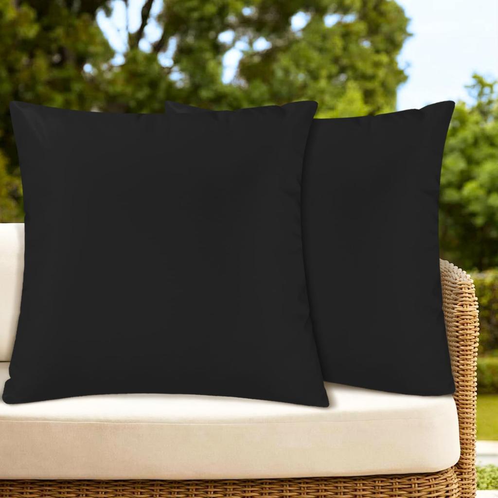 Outdoor Waterproof Pillow Covers 2 Pack 18x18 Square Garden Decorative Throw Pillow Covers, Farmhouse Solid Color Throw Pillow Case for Patio Bench