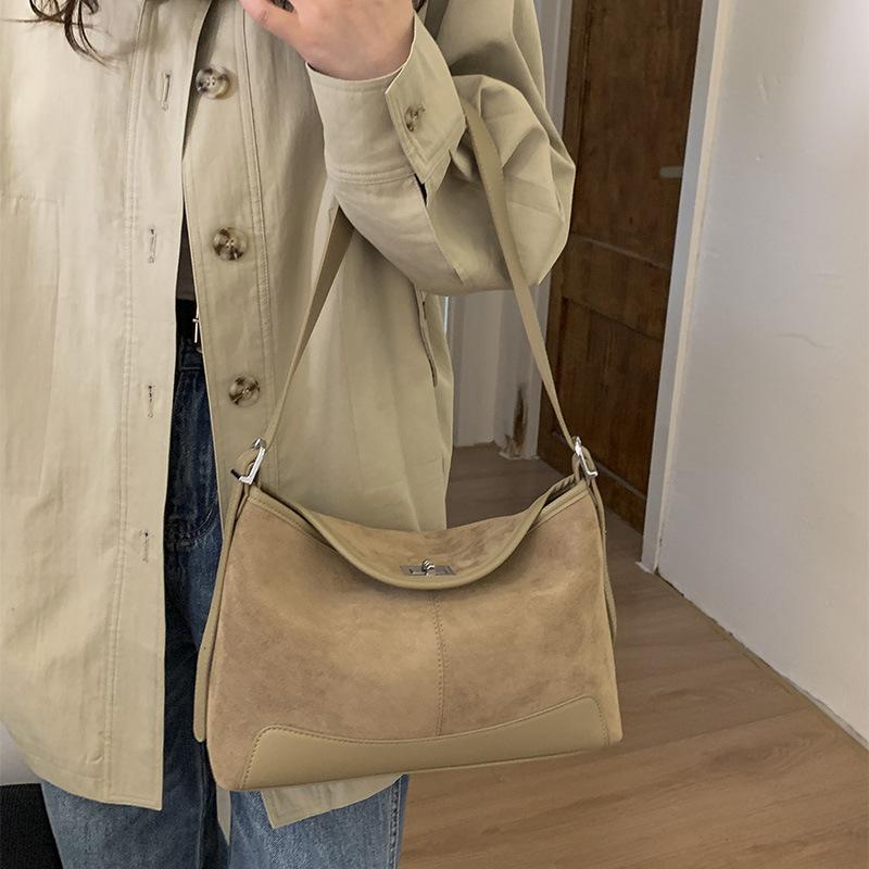 

Autumn Winter Women Versatile Leisure Shoulder Bag Fashi Commuter Hobo Bag Soft Matte Leather Texture Simple Crossbody Bag хакі