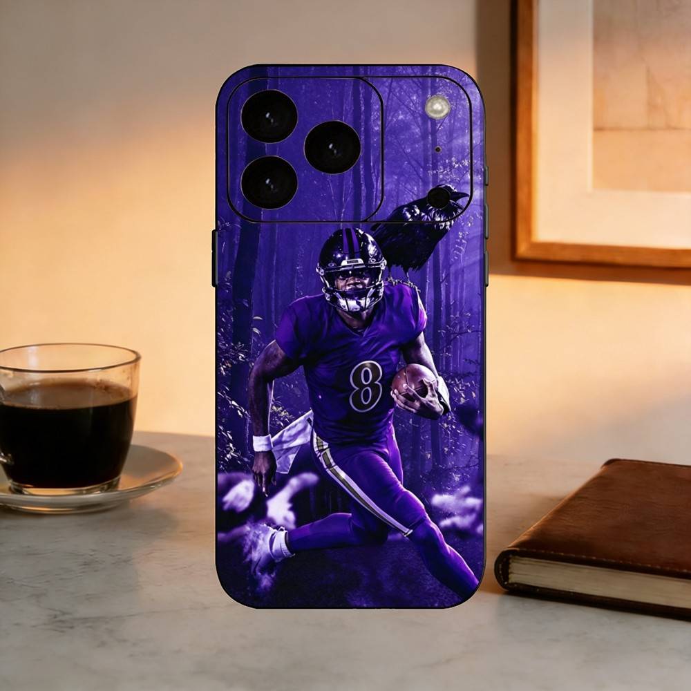 Lamar Jackson American Football 8  Phone Case For iPhone 17, 16,15,14,13,12,11 Plus,Pro Max, Others Soft Black Cover
