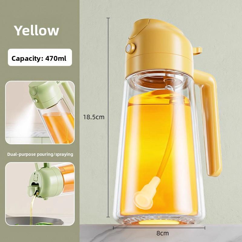 

Household 2-in-1 Automatic Press Large Capacity Spray Spray Pour All-in-one Soy Sauce Seasoning Bottle Yellow 470ml