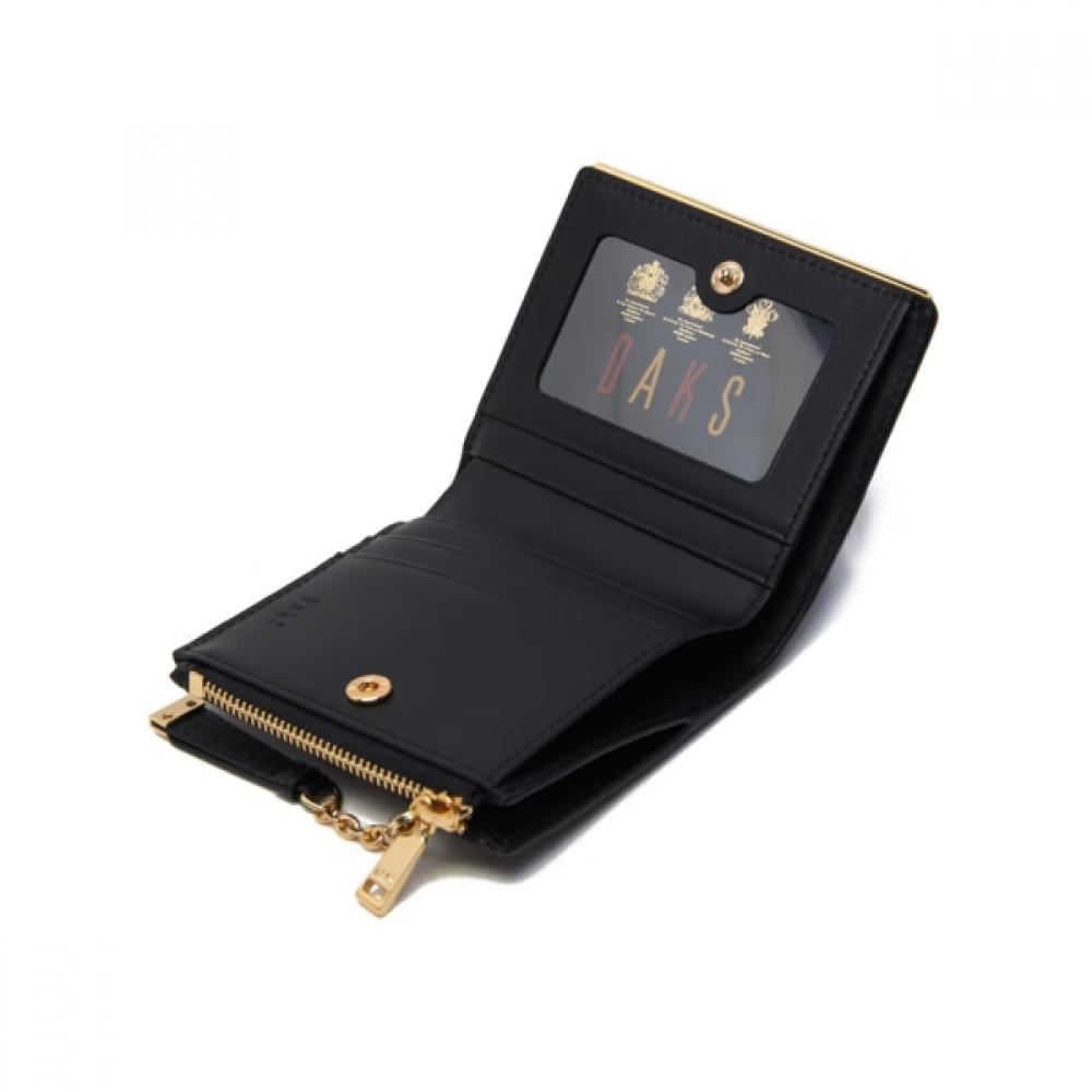 Daks Black Carlisle Pattern Gold Dd 2 Zip Wallet Dcwa6f417bk