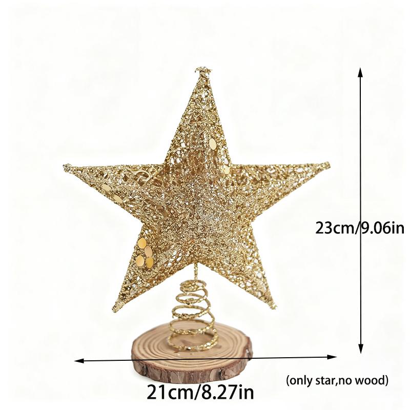 Glitter Christmas Tree Topper Star Sliver Gold Xmas Tree Ornaments Top Decor Christmas New Year Navidad Noel Natal Decor 2026 7