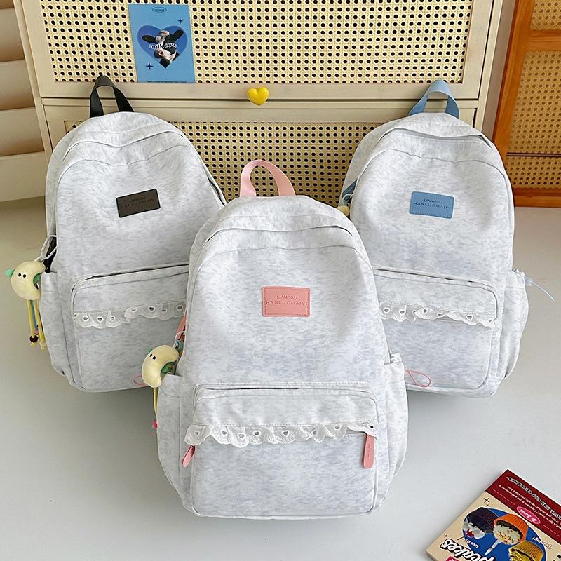 Schoolbag Spring New Japanese Ins Ballet Lace Sweet Soft Girl Travel Small Backpack Mori Simple Backpack Women