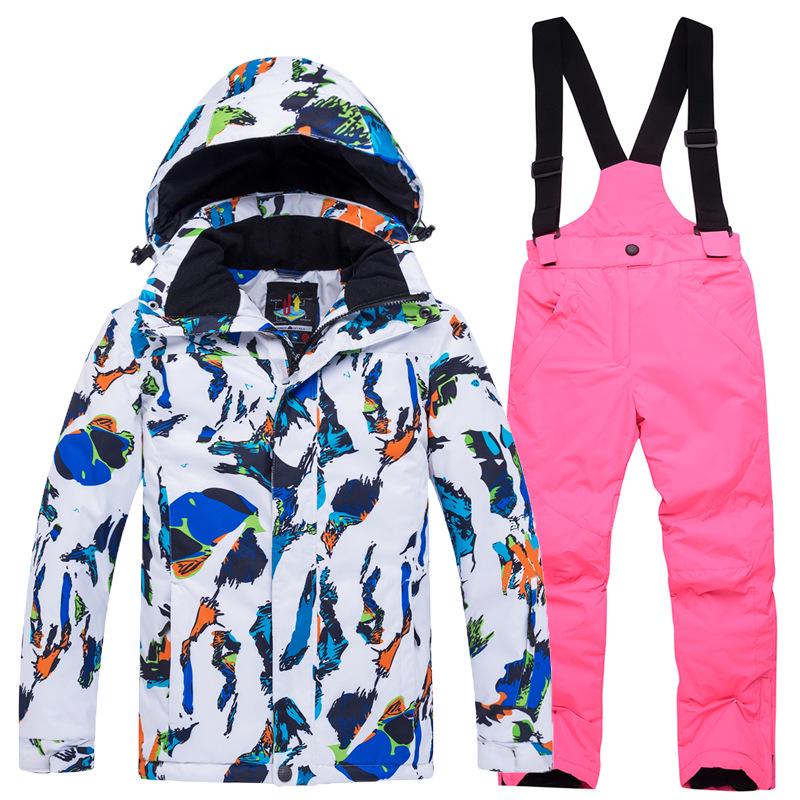 Children's Thickened Two-Piece Ski Suit for Boys and Girls - Warm Outdoor Winter Wear
