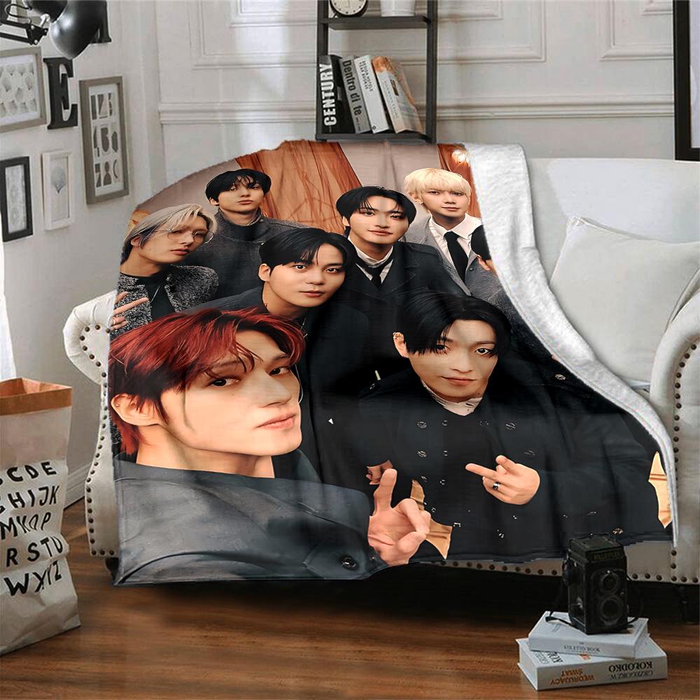 Boy Group Photo Flannel Blanket Super Soft Warm Cozy Blanket for Sofa Bed Office Travel All‑Season Home Decor Gift