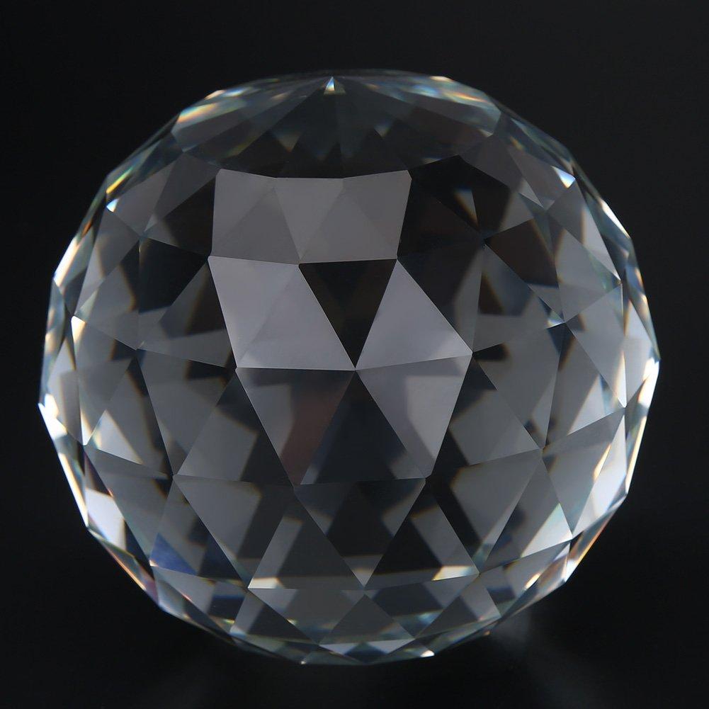 

Multi-faceted Suncatcher Crystal Ball, Translucent, 80mm, for Home Decor, Crystal Glass, Perfect for Windows or Entryways