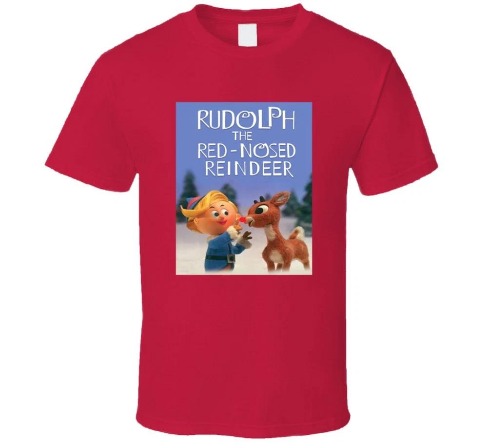 Rudolph The Red Nosed Reindeer Film Tee Animated Christmas Classic Movie T Shirt L