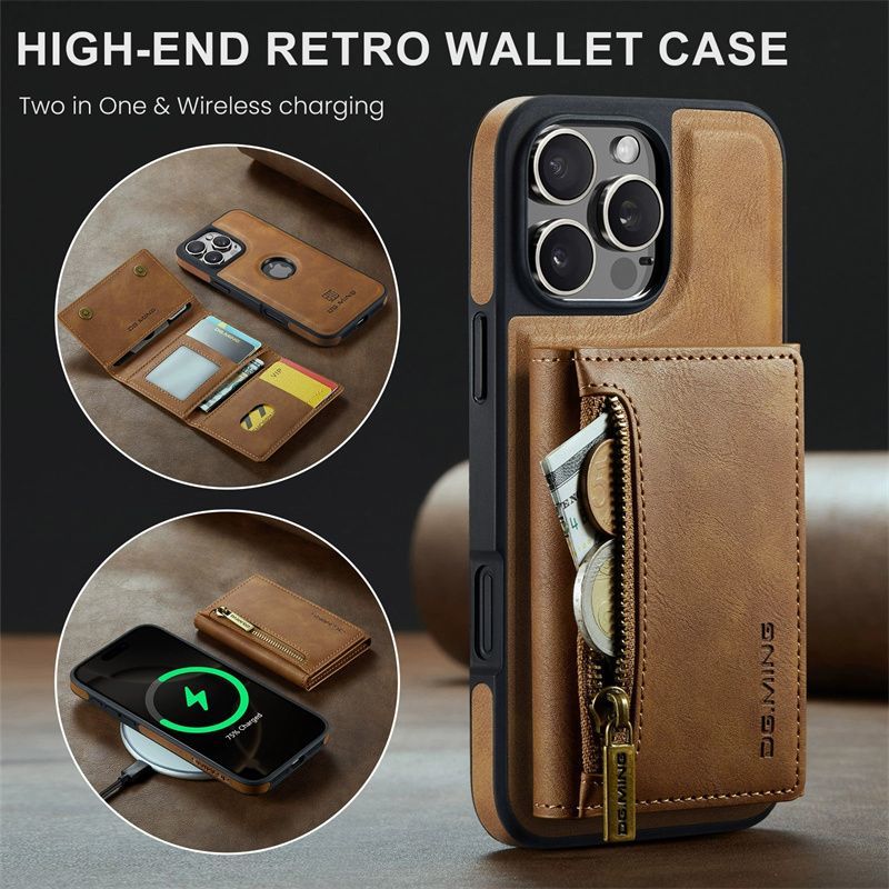 M5 Suitable for Apple IP17 Pro Max Wireless Charging Mobile Phone Case IP15 Pro Max Magnetic Card Case Protective Case