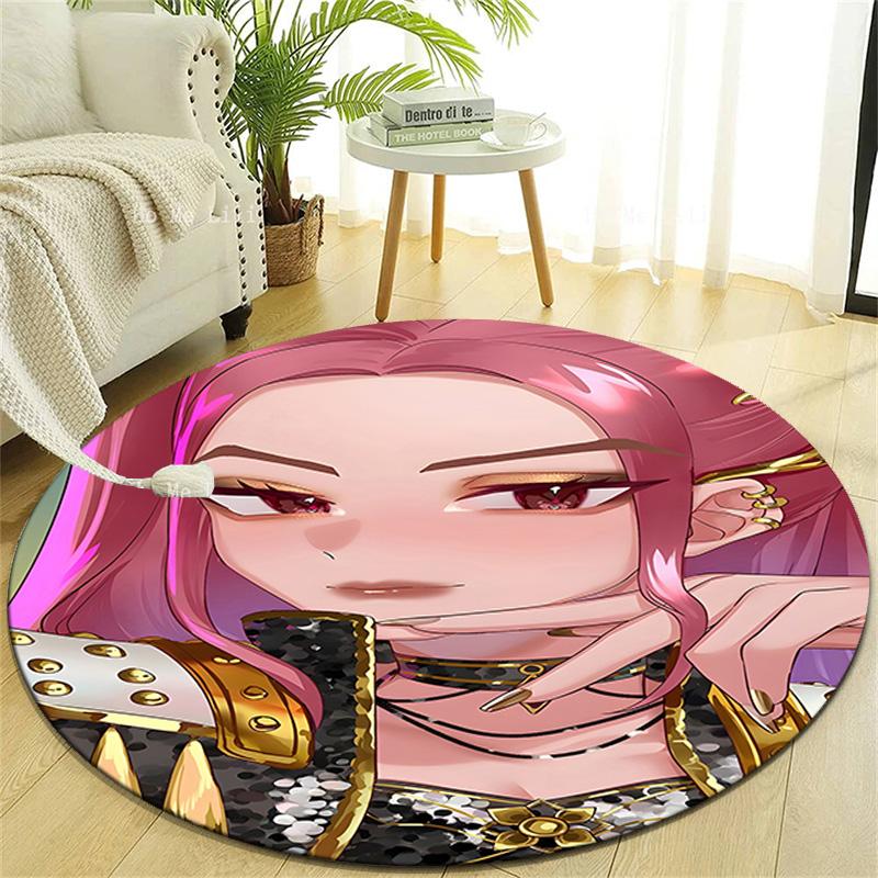 1pc KPop Demon Hunters MIRA3 Design Printed Area Round Carpet for Bedroom Living Room Home Decor Rugs Mat Non Slip Mat Rug for Bedside