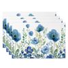 Bohemian Floral Placemats Delicate Daisy Rose Design Elegant Aesthetic Washable Table Mats for Dining Kitchen Tea Party Decor