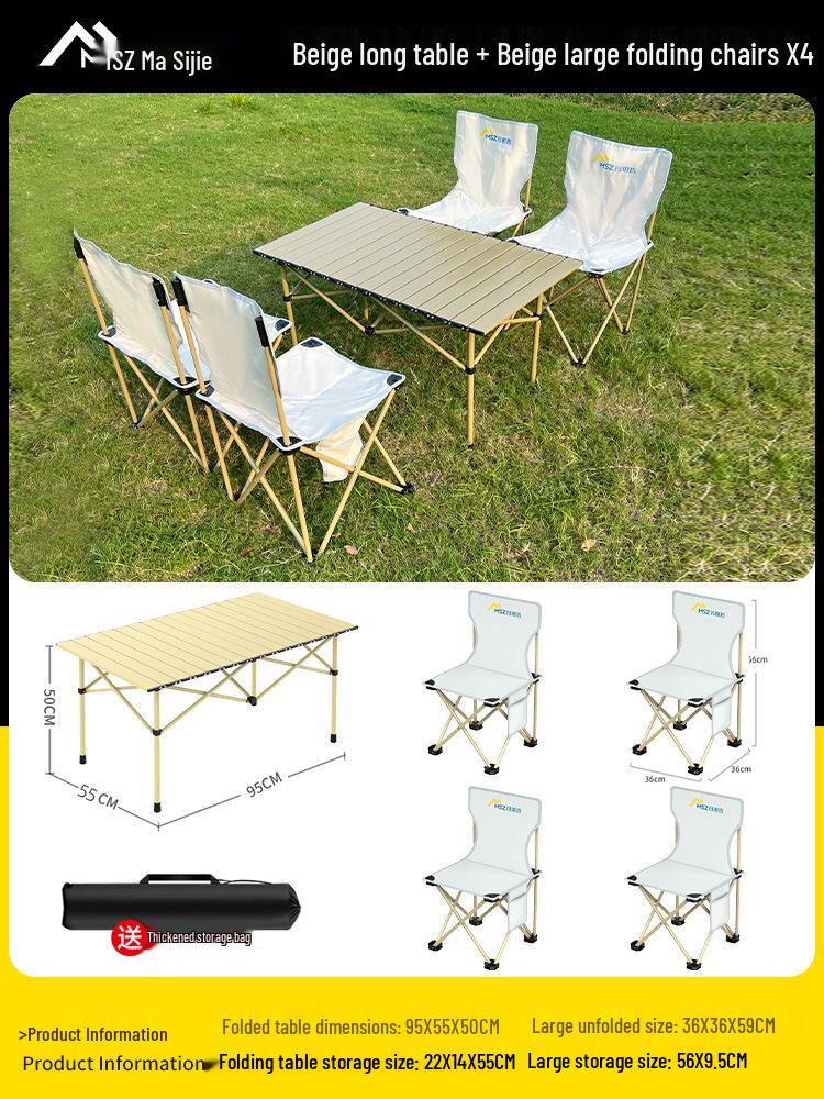 Portable Folding Picnic Table & Chair Set for Camping & Barbecue