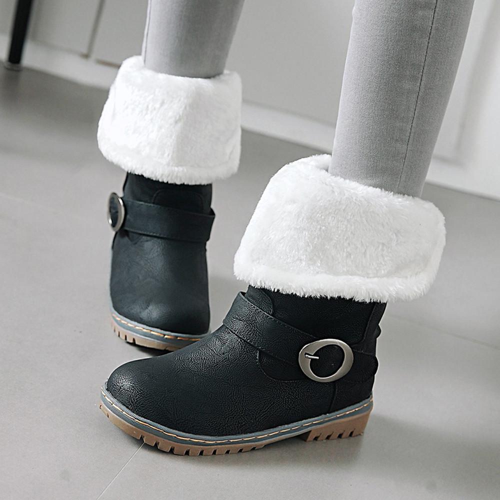 Botas de nieve para mujer Botas de ante Zapatos de invierno Buckle Strap  Boot Keep Warm comprar a buen precio — entrega gratuita, reseñas reales con  fotos — Joom