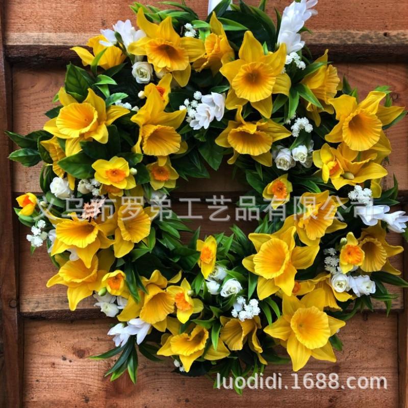 Artificial Flower Wreath Easter Valentines Day Decor Hotel Restaurant Door Hanging Decoration