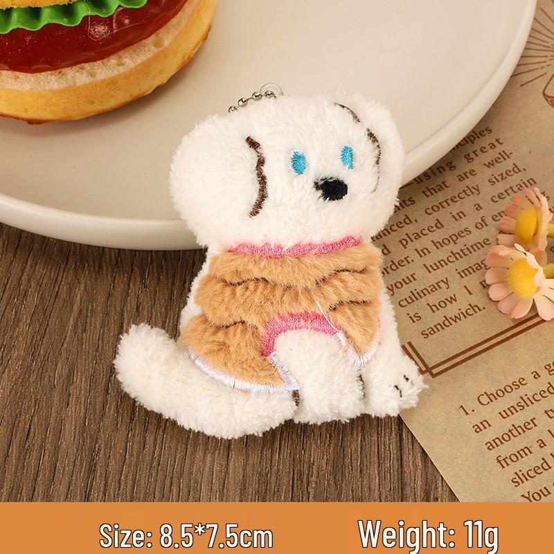 Adorable Plush Bear & Rabbit Brooch Keychain for Kids & Women - Cute Bag or Pin Accessory
