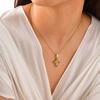 Stainless Steel Inlaid Natural Stone Cross Pendant Necklace Women'S Retro High-End Jewelry Pn-2197