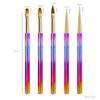5pcs Nail Art Metal Handle Acrylic UV Gel Extension Builder Petal Flower Painting Drawing Brush Manicure Tools