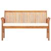 Banc de jardin - vidaXL - 3 places - Bois d'acacia massif - Coussin crème - Résistant aux intempéries