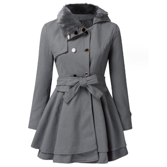 Women Trench Coat Double Breasted Belt Autumn Winter Korean Style Slim Lapel Overcoat for Office