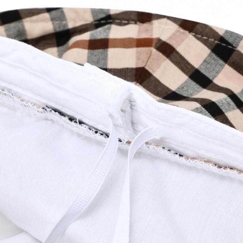 DakS Women S Beige Check contraSt Linen Floppy Hat Dbhe4e121i2
