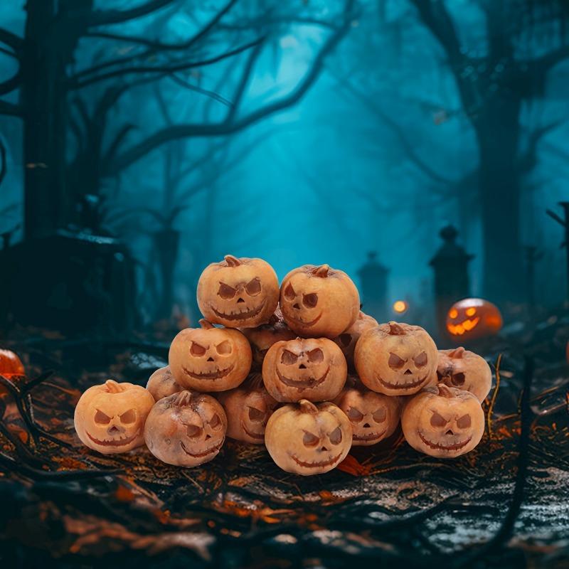 20PCS Miniature Resin Pumpkins for Decorating HalloweenParty Gifts Home Garden Decoration Craft DIY