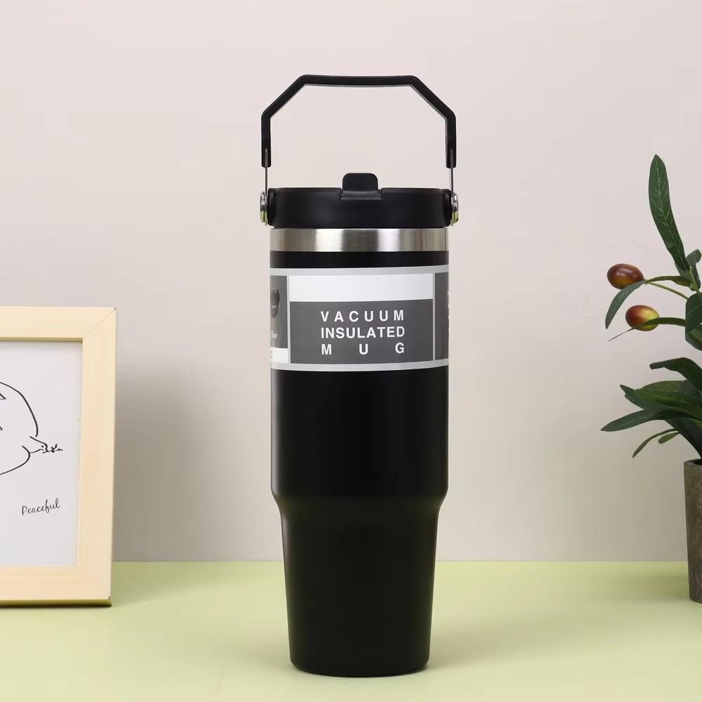 30oz Vacuum-Insulated Stainless Steel Tumbler with BPA-Free Tritan Cover for Temperature Control