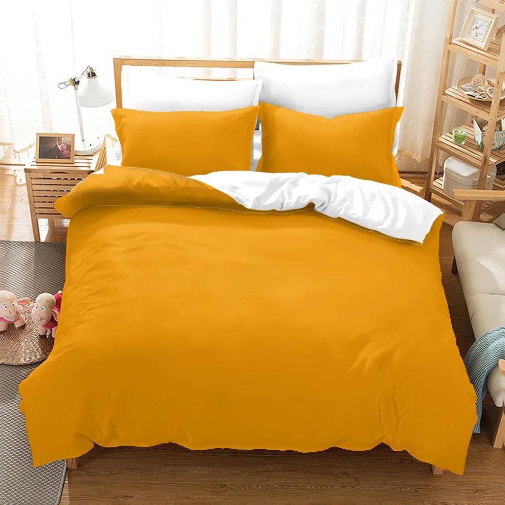 Solid Color Duvet Set Minimalist Style Three-Piece Set Suitable For Boys And Girls Bedroom Decoration