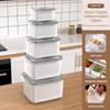 Fruit Storage Containers, Refrigerator Organizers And Storage With Removable Drain Baskets, Lids,