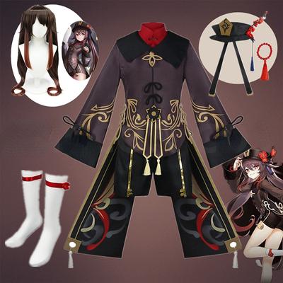 2023 CN Kostüm Uniform Perücke Cosplay Anime Spiel Hutao Cosplay Hu Tao Chinesischen Stil Halloween Kostüme Für Frauen
