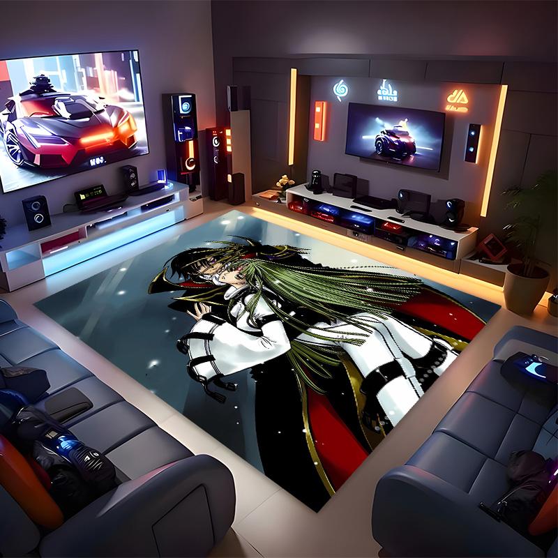Anime Code Geass Printed Absorbent Washable Carpet,Non-Slip Bathroom Mats,Kitchen Rugs,Living Room Entrance,Camping Picnic Rugs