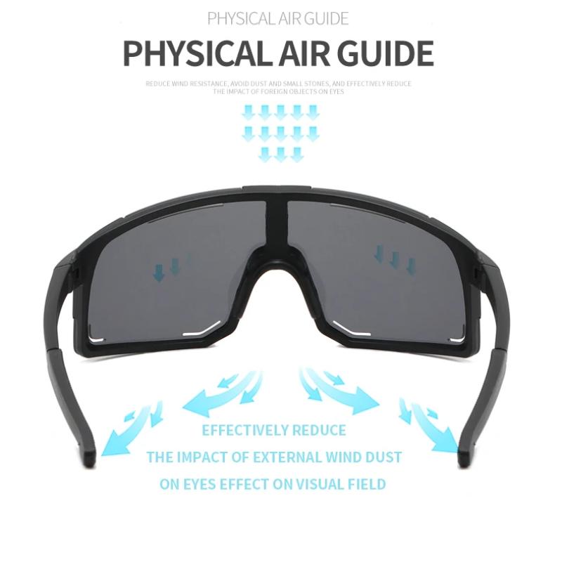 New Bicycle Sunglasses UV Protective Windshield Glass Men's and Women's Wear Lenses Road Cycling Sports Glasses Outdoor Glasses