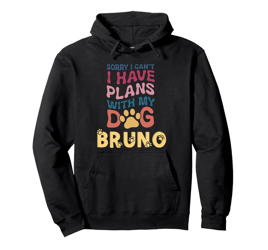 Personalisiertes Geschenk: Beschäftigt mit meinem Hund Bruno Hoodie