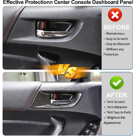 Car Inner Door Handle Frame Compatible with Subaru BRZ/Toyota 86 2012-2020, ABS Interior Door Handles Frame Cover Trim, Interior Door Bowl Trim Cover
