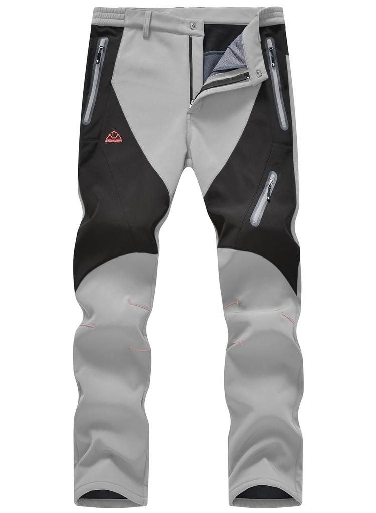 Gopuune Hiking and Perfect for Outdoor and Light Size Men's Fleece-Lined Pants, Windproof, Water-Repellent, Activities, Climbing, Work, Fishing, More.