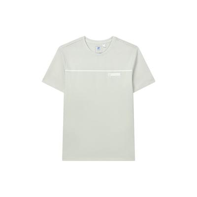 Fila Logo Solid Color Skin-Friendly Round Neck Casual Sports Knitted Short Sleeve T-Shirt Men T-Shirts Cream-White F11M212105FIV