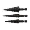 3-12mm 4-12mm 4-20mm Hole Step Drill Bit 3Pcs Black