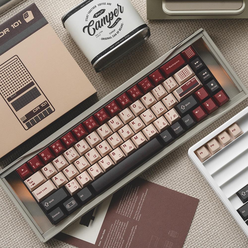 Retro DR101 Theme Keycap Set 145key PBT Originate Custom Personalized Keyboard Cap Cherry Profile KeyCap for Mechanical Keyboard