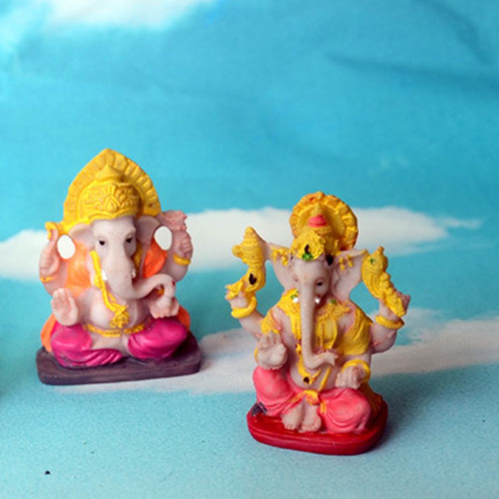 3Pcs Buddha Figure Decoration Resin Buddhism Statue Exquisite Carving Decorative Ornament Desktop Garden Sand Table Display Gift