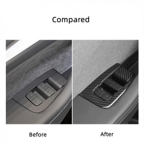 For Tesla Model 3 Highland 2024 LHD ABS Car Door Window Button Frame Sticker