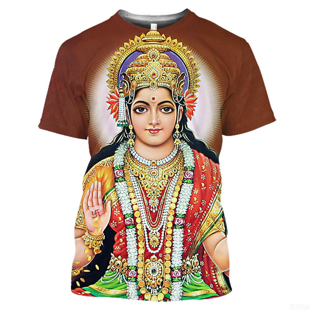 Summer Fashion Indian Deities graphic t shirts New Men Casual Oversized Nation Style Printed Round Neck Short Sleeve Tees Tops