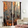 2pcs, 2D FLAT PRINTING Curtains (Without Rod) AutumnDeerHaven Light Filtering Chic Curtains Versatile Polyester Curtains All