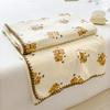 100% Cotton Blanket Anti-Mite Blanket designed for Bed Cartoon Style Sofa Blanket designed for Kids Double-layer Gauze Blanket Single/Queen/King