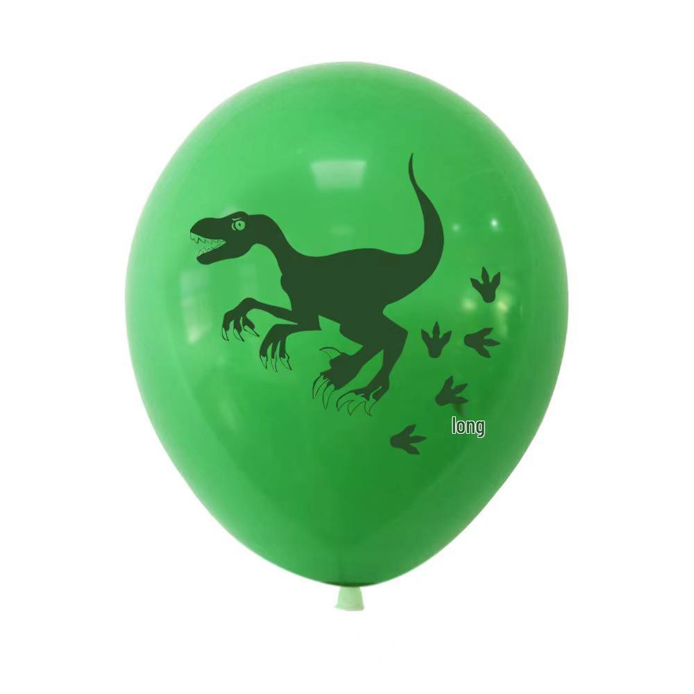12-inch Green Jungle Dinosaur Latex Balloons - Birthday Party Set
