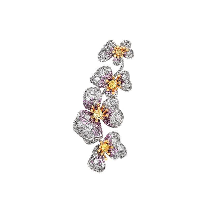 Elegant Lily of the Valley Zirconia Brooch - Versatile High-End Corsage Pin Accessory