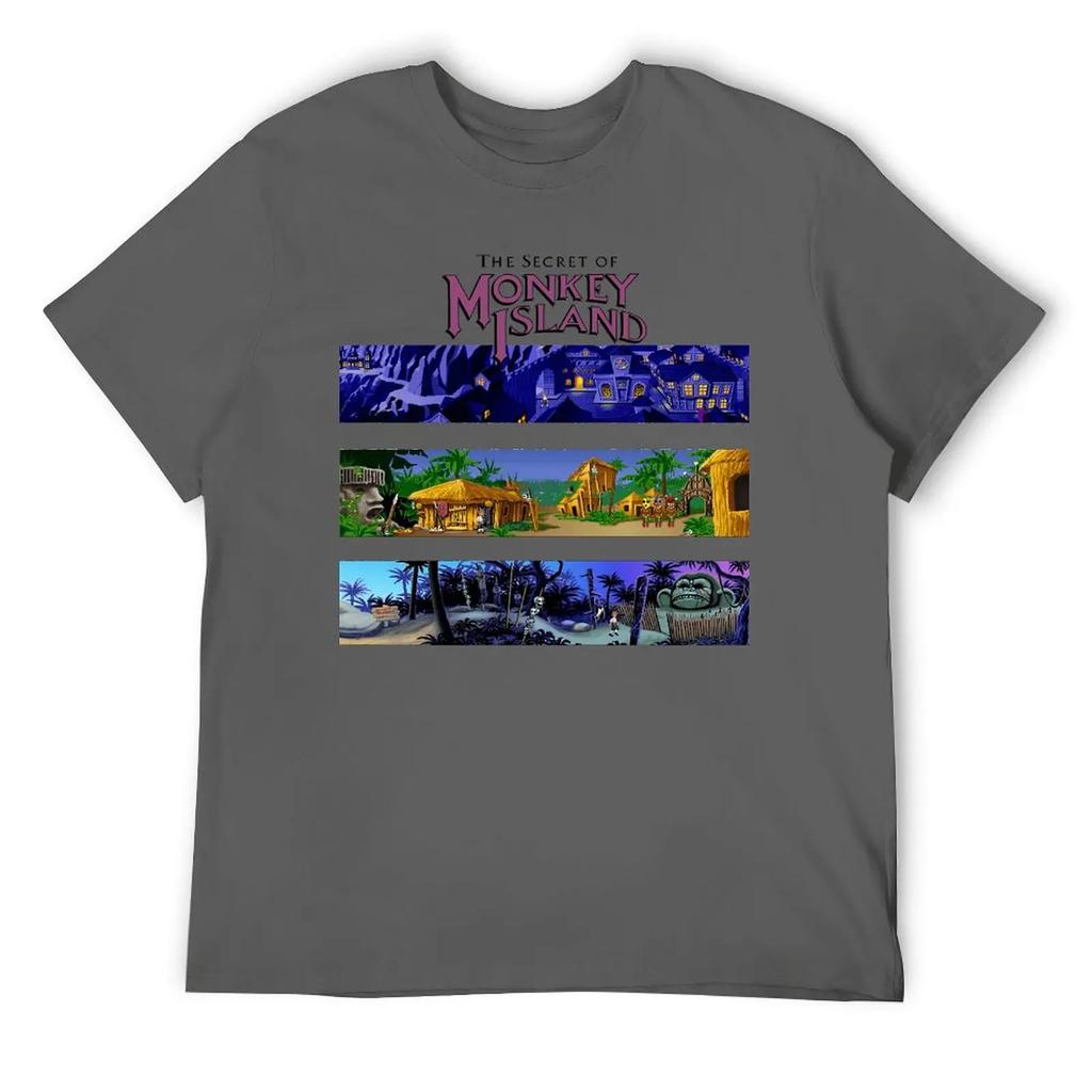 Crewneck The Secret Of Monkey Island Backgrounds Classic T T-shirt  Motion Tees Vintage Humor Home USA Size