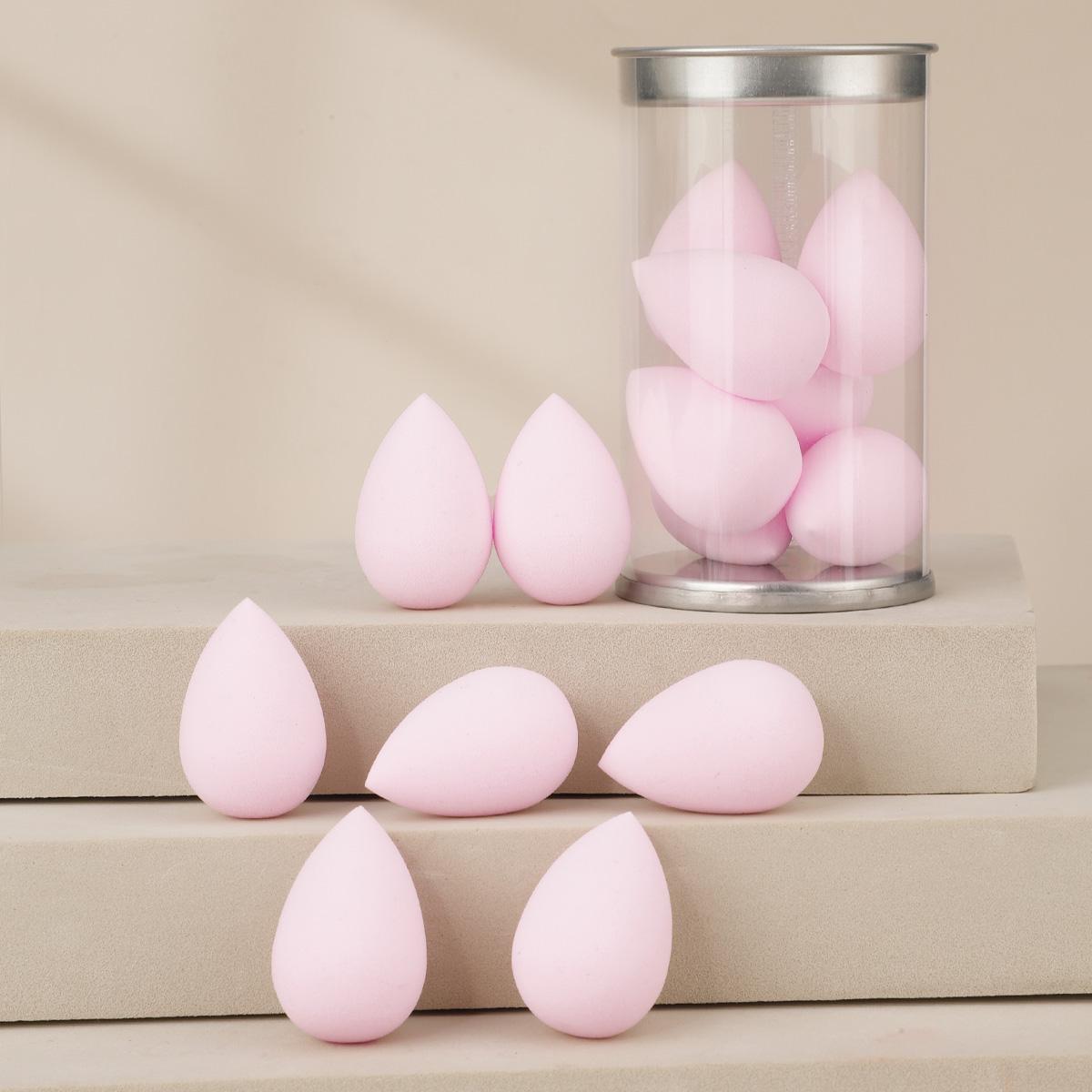 Mini Beauty Eggs With Case PVC Cylinder Transparent Plastic Packaging Case розовый