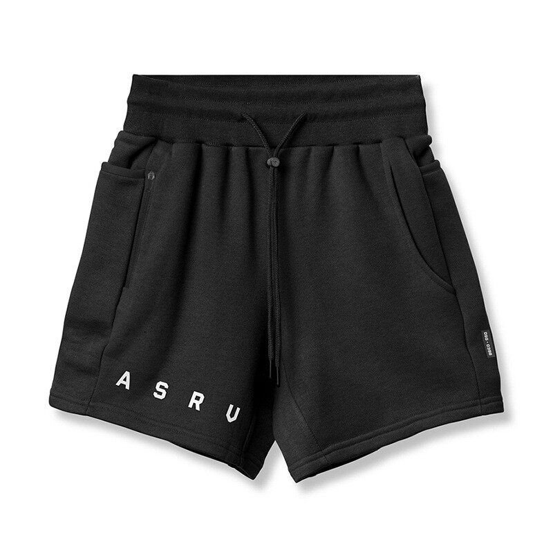 Американские Спортивные Беговые Шорты Мужские ASRV Модные Фитнес Баскетбольные Профессиональные Легкоатлетические Короткие Штаны Многофункциональные Приседания Шорты Black 2XL