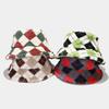 Thick Warm Plaid Fisherman Hat Outdoor Sun Protection Windproof Bucket Hat