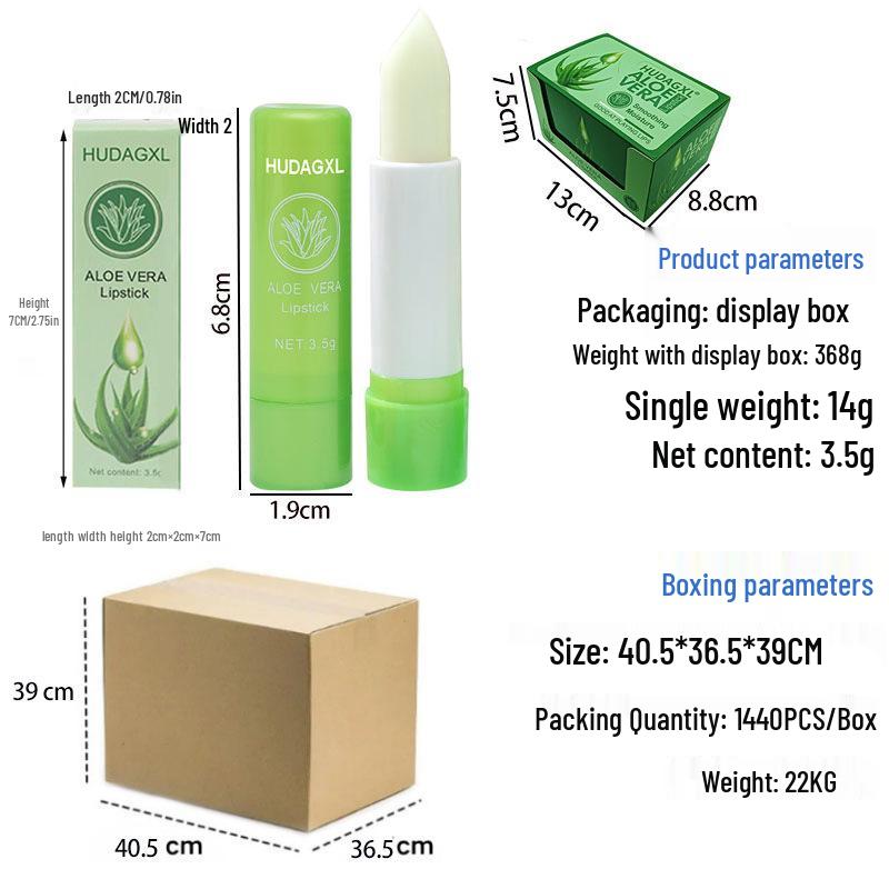 Aloe Vera Color-Changing Orange Lipstick - Moisturizing & Hydrating Anti-Chap Lip Balm