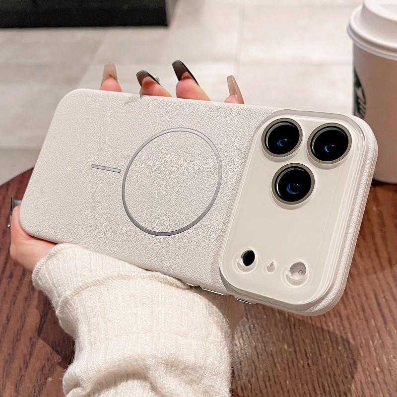 

Litchi Pattern Fine Circle Magnetic Suction Suitable IPhone 17 PROMAX Skin Sensitive Phone Case Apple 16 Crystal Lens Film 15 iPhone 17 PRO